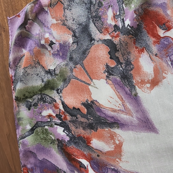 Kevser Scarf 38 inches X 37.25 inches. Scarf is very soft but no identification. - Picture 7 of 8